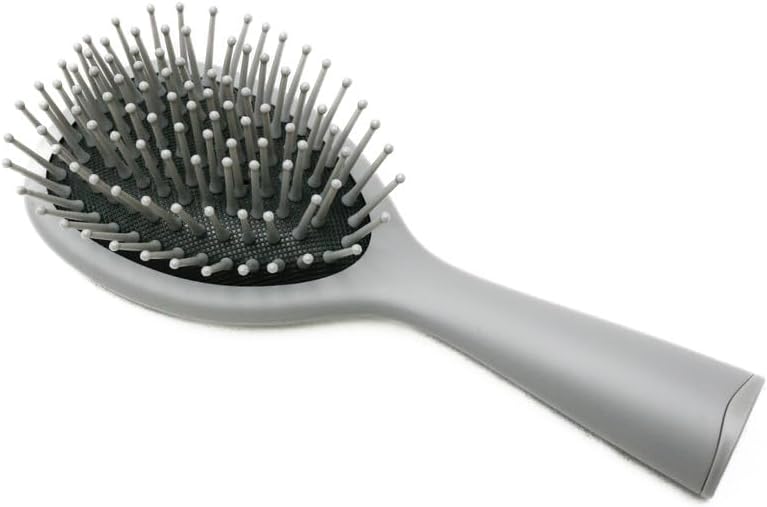 Daiso Cushion Hair Brush - Grey, 6.33 x 2.63 inches - Image 1